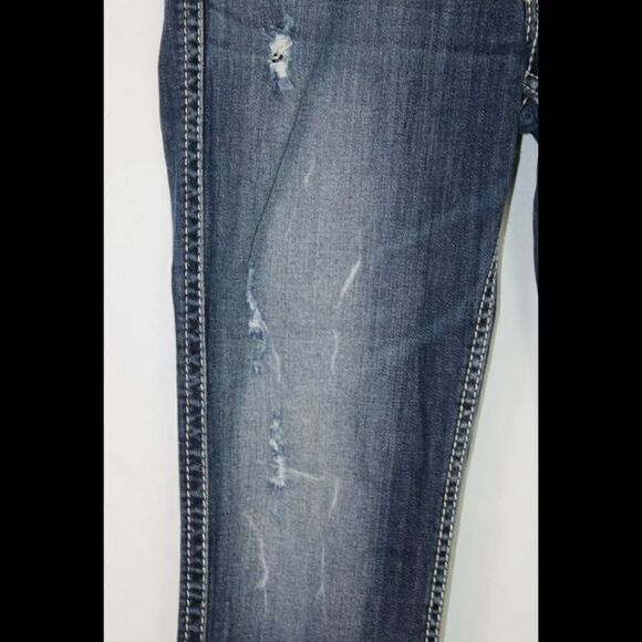 Silver Frances Capri Jeans Womens 28 Distressed Medium Wash Low Rise - Picture 2 of 12